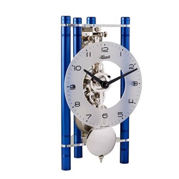 LAKIN Mechanical Mantel Clock By Hermle 23025Q70721 | Blue, Silver Pendulum