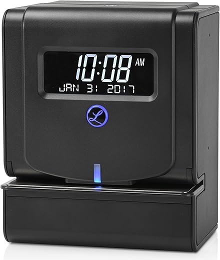 Lathem Heavy Duty Maintenance-Free Thermal Print Time Clock (2100HD), Black, 9.8 x 6 x 8