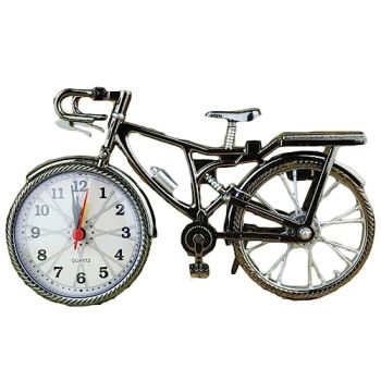 Leadigol Bicycle Creative Retro Model Home Desk Stand Clock Glamorous Bedroom Quartz