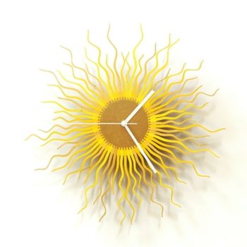 Medusa Gold - 23.5 in Decorative Oversized Wall Clock for Living Room, Golden Wall Clock, Yellow Analog Timepiece with Starburst Shape