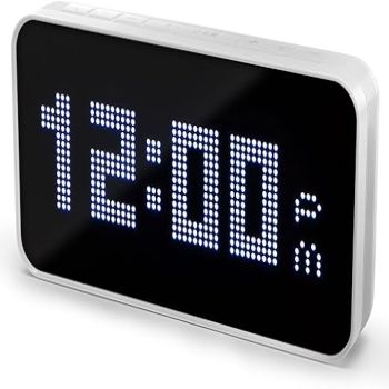 PixelRise Smart Alarm Clock for Bedroom, Cool Pixel Art LED Dot Matrix Display - Weather Temperature Humidity Animation, Loud Dual Alarm for Heavy Sleeper, Sleep White Noise, WiFi Weather & Time Sync