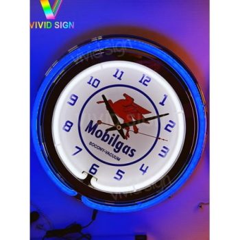 Queen Sense 15 Mobilgas Pegasus Neon Clock Wall Clock Man Cave Pub Bar Garage Decor 115MGPLV2NC