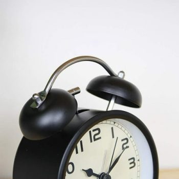 Retro Double Bell Alarm Clock Bedside Silent Non-Ticking (Black)[3578]