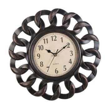 Retro Wall Clock, Stylish Vintage Battery Operated for Kitchen Ornaments, Black