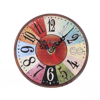 RGASUIJ Vintage Style Antique Wood Wall Clock for Home Kitchen Office Advent Calendar