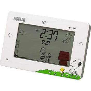 Rhythm (RHYTHM) Snoopy alarm clock funny action digital clock with calendar white 8RDA79MS03 10x16.2x4.5cm 8RDA79MS03// Movement quartz