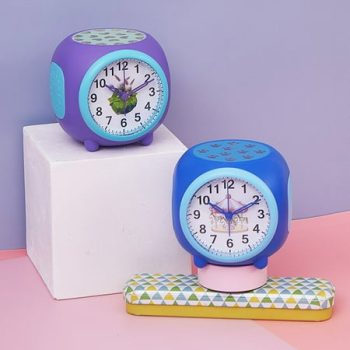 Starry Projection Silent Alarm Clock Colorful Music Natural Sound Clock Purple