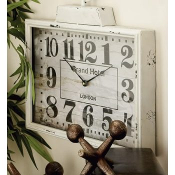 Studio 350 White Metal Pocket Watch Style Decorative Wall Clock