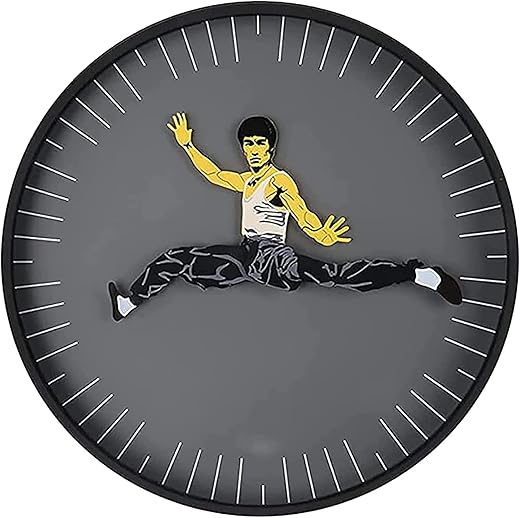 TTCPUYSA Kung Fu Clock - Chinese Kung Fu Wall Clock,Bruce Lee Wall Clock,Novelty Wall Watch Silent Movement, Kung Fu Personality Wall Clock Mute Home Clock Decoration, Creative Kung Fu Wall Clock