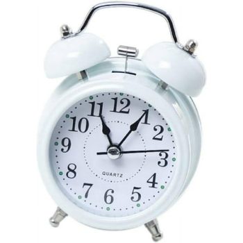 Twin Bell Alarm Clock, Large Bell Metal Small Alarm Clock, Creative Bedside Wake up Clock, for Desk Bedroom NightStand Office