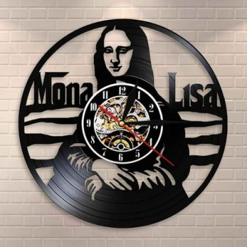 YanGxx Mona Lisa Home Decor Wall Art Wall Clock Leonardo da Vinci Famous Painting Vinyl Record Wall Clock Artist Decor Art Lovers Gift