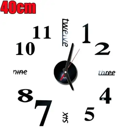 3D Frameless Wall Clock, 3D Mirror Wall Clock Large Wall Stickers for Living Room Bedroom Home Decor