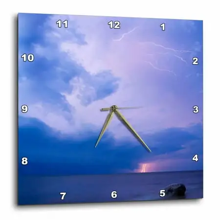 3dRose Michigan, Lake Superior, lightning - US23 BJA0071 - Jaynes Gallery - Wall Clock, 10 by 10-inch