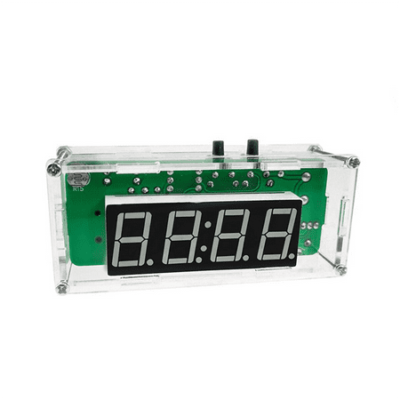 4-Digit Digital DIY Clock Kits with Acrylic Shell, DIY Alarm Clock Soldering Practice Kit for Learning Electronics,A