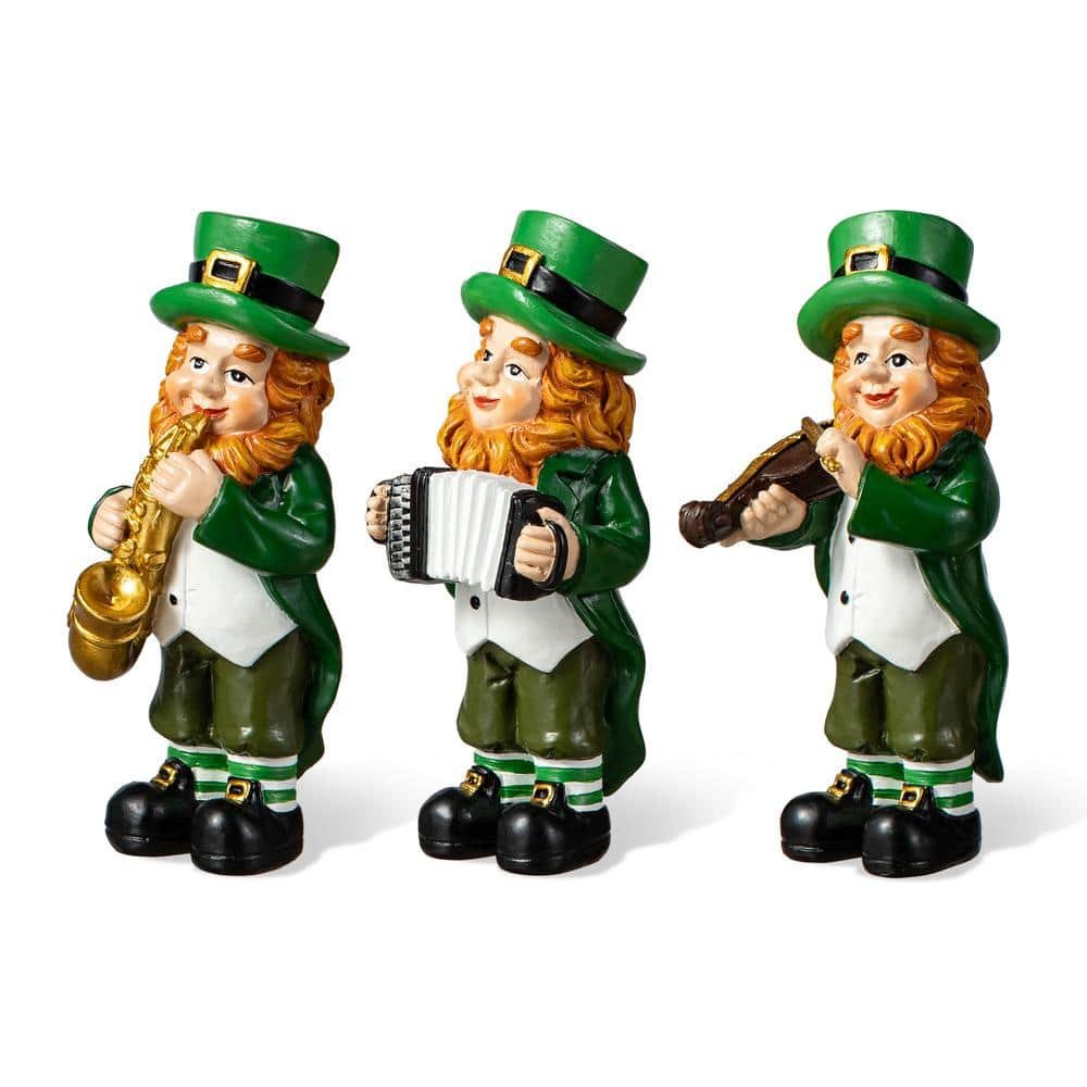 5 in. H St. Patrick's Leprechaun Musicians Resin Table Decor (Set of...