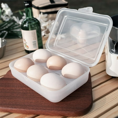 6 Eggs Slots Holder Portable Carrier Container Dispenser Case - Shockproof Eggs Storage Protection Box For Outdoor Camping Hiking Picnic