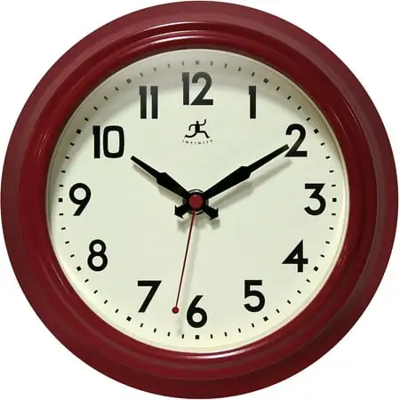 8 Retro Diner Red Silent Wall Clock