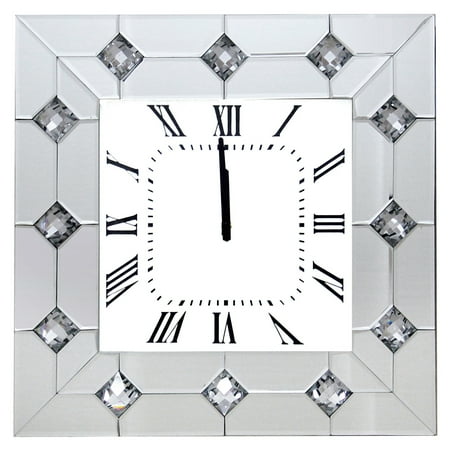 ACME Hessa Square Wall Clock in Mirrored