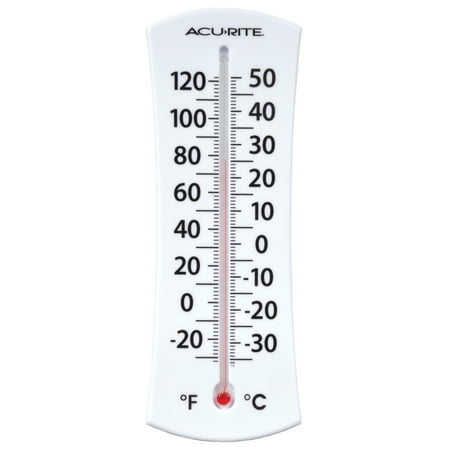 AcuRite 8 Analog Thermometer with Easy to Read Numbers; 8x2x0.62, Not Battery Powered; Plastic