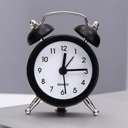 Alarm Clock, 3 inch Round Twin Bell Small Alarm Clock , Battery Powered, Simple Design for Bedroon, Bedside, Desk Alarm Clock