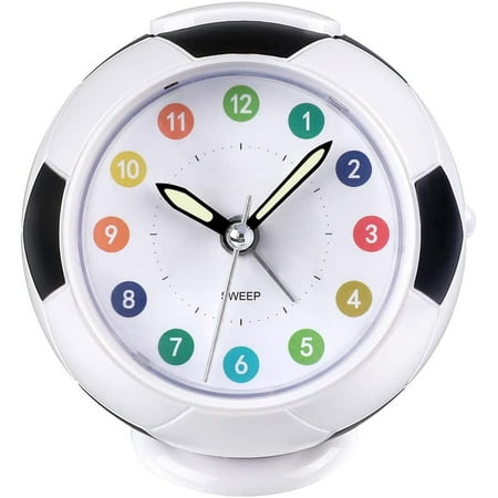 Alarm Clock Football Sport Design Creative Desk Table Clock Glowing Electronic Colorful Digital Alarm Clock for Unisex Adults Kids Toy Birthday Present Gift