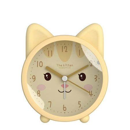 Alarm Clock for Kids - Alarm Clocks for Bedrooms with Night Light, Cute Cat Alarm Clock Touch Control Rechargeable Snooze Clock Desk Bedside Silent Non-Ticking Alarm Clock for Children Girls Bedroom