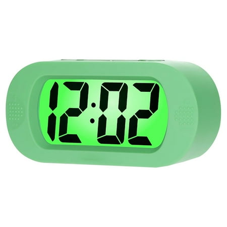 Alarm Clock Large Digital LCD Travel Alarm Clocks with Snooze and Night Light green