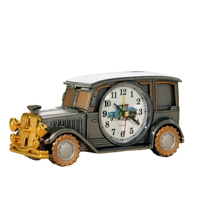 Alarm Clock Retro Big Numbers Digital Pointer Time Display Plastic Vintage Car Shape Desktop Antique Clock Home Decor for Bedroom