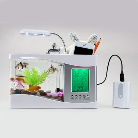 Alarm Clock Vmvidoty LED Small Table Lamp Integrating Fish Tank, Table Lamp, Perpetual Calendar, Pen, Alarm Clock And Other Functions Early Access Deals