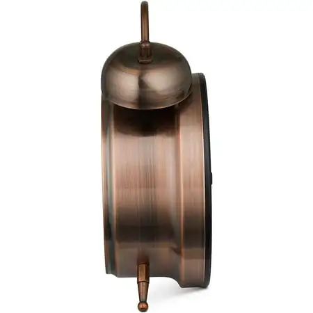 Analog Alarm Clock Twin Bell Retro Copper Metal 4 Extra Loud Quartz Battery Operat[467]