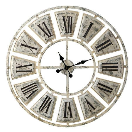 Antique Metal Wall Clock - 31 inch