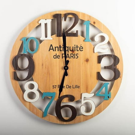 Antiquité De Paris With Multi Colored Numbers Wall Clock