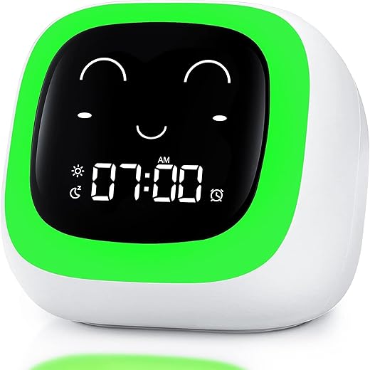 ANTOKING Kids Alarm Clock, Ok to Wake Clock with Night Light and Sound Machine for Boys and Girls, Sleep Training Clock for Toddlers, Nap Timer, Snooze