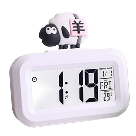 Armadurra Desktop Alarm with Date, Time & Temperature Display Adorable LED Sheep Clock