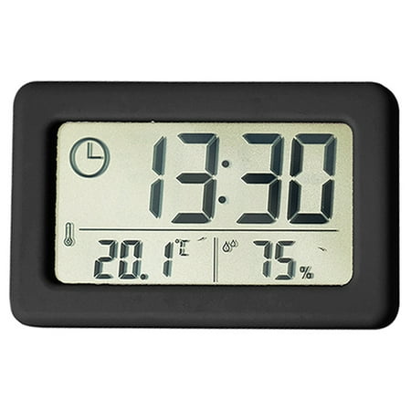 Atomic Clock with Outdoor and Indoor Temperature - Self-Setting Alarm Day Digital Clock Large Dispaly, Operated Wall Clocks or Desk Clocks for Bedroom,Livingroom,Office,,black