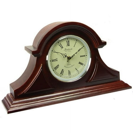 Bedford Clock Collection Redwood Mantel Clock with Chimes