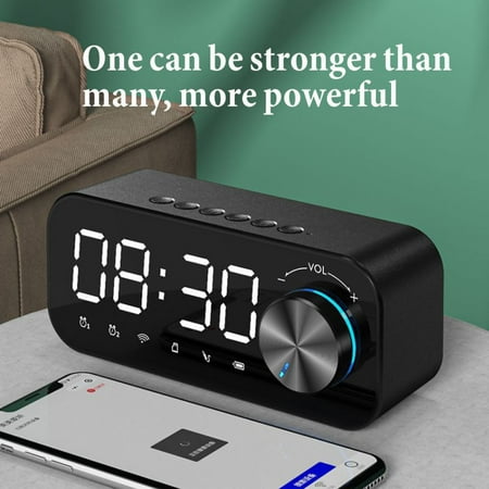 BetterZ LED Digital Dual Alarm Clock Bluetooth-compatible Bass Speaker with TF AUX Music Player