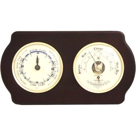 Bey-Berk Brass Tide Clock and Barometer/Thermometer