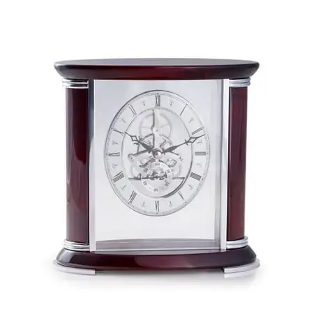 Bey-Berk International Luxemburg Rosewood Skeleton Clock