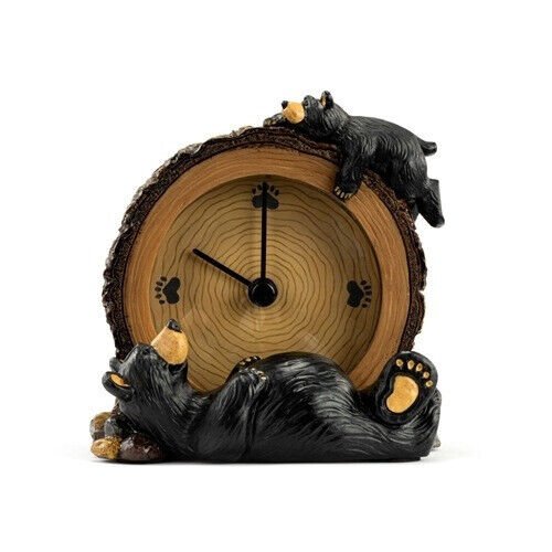 Big Sky Carvers Bearfoots Bears Wasting Time Desk Clock(New)