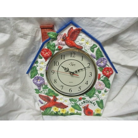 Birdhouise Hand Painted Fine Ceramicware Quartz Wall Clock