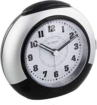 Black & Silver Alarm Clock with Silent Sweep No Ticking Feature Plus Snooze & Light …