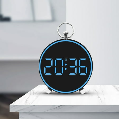 Blateno Auto Set Alarm Clock with Indoor Temperature Humidity, Moon Phase, Bedroom Digital Clock with Date and Day of Week, Battery Backup, Dimmer, Auto DST, USB Port