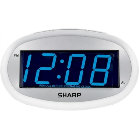 Blue Led Alarm Clock With Dimmer - Silver[3073]