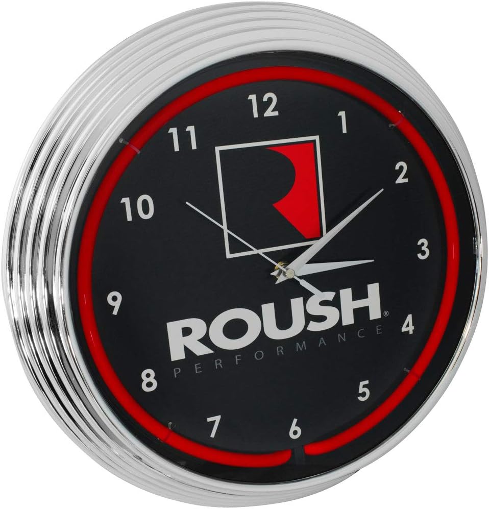 Blue Oval Industries Roush Performance Red Light Up Neon Wall Clock 15-Inch