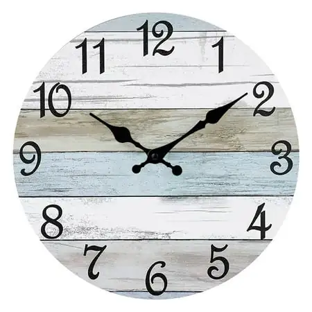 Bobasndm Wall Clock 10 Inch Rustic Wood Wall Clocks Battery Operated No Tick Clock Decorative for Kitchen Living Room Bathroom Farmhouse