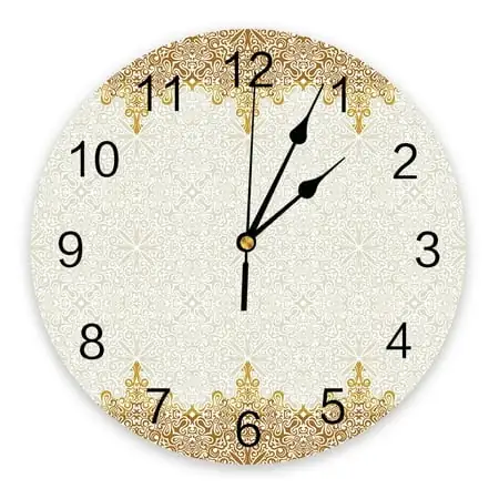 Bohemia Retro Pattern Ethnic Bedroom Wall Clock Large Modern Kitchen Dinning Round Wall Clocks Living Room Watch Home Decor