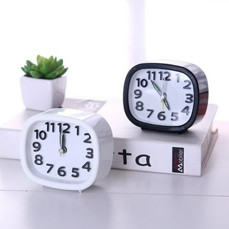 BOOBEAUTY Silent Alarm Clocks Bedside Non Ticking Battery Powered Table Clocks Luminous Large Display Snooze Light Function for Bedroom Office