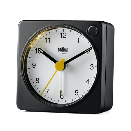 Braun BN-BC2XBW Black White Square Quartz Alarm Classic Travel Clock