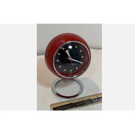 Bulova Alarm2 Bulova Retro Red Mid Century Modern Mcm Atomic Age Wind Up Pedestal Alarm Clock